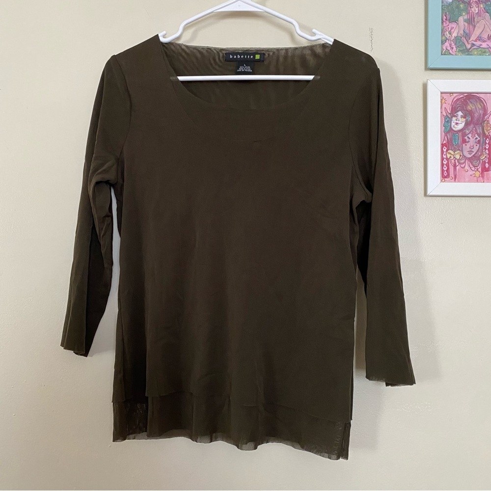 Babette Sheer Blouse 3/4 Sleeves